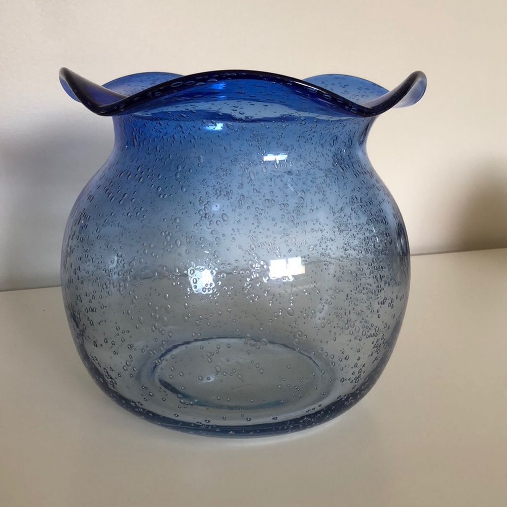Hand-Blown Decorative Glass Bowl
